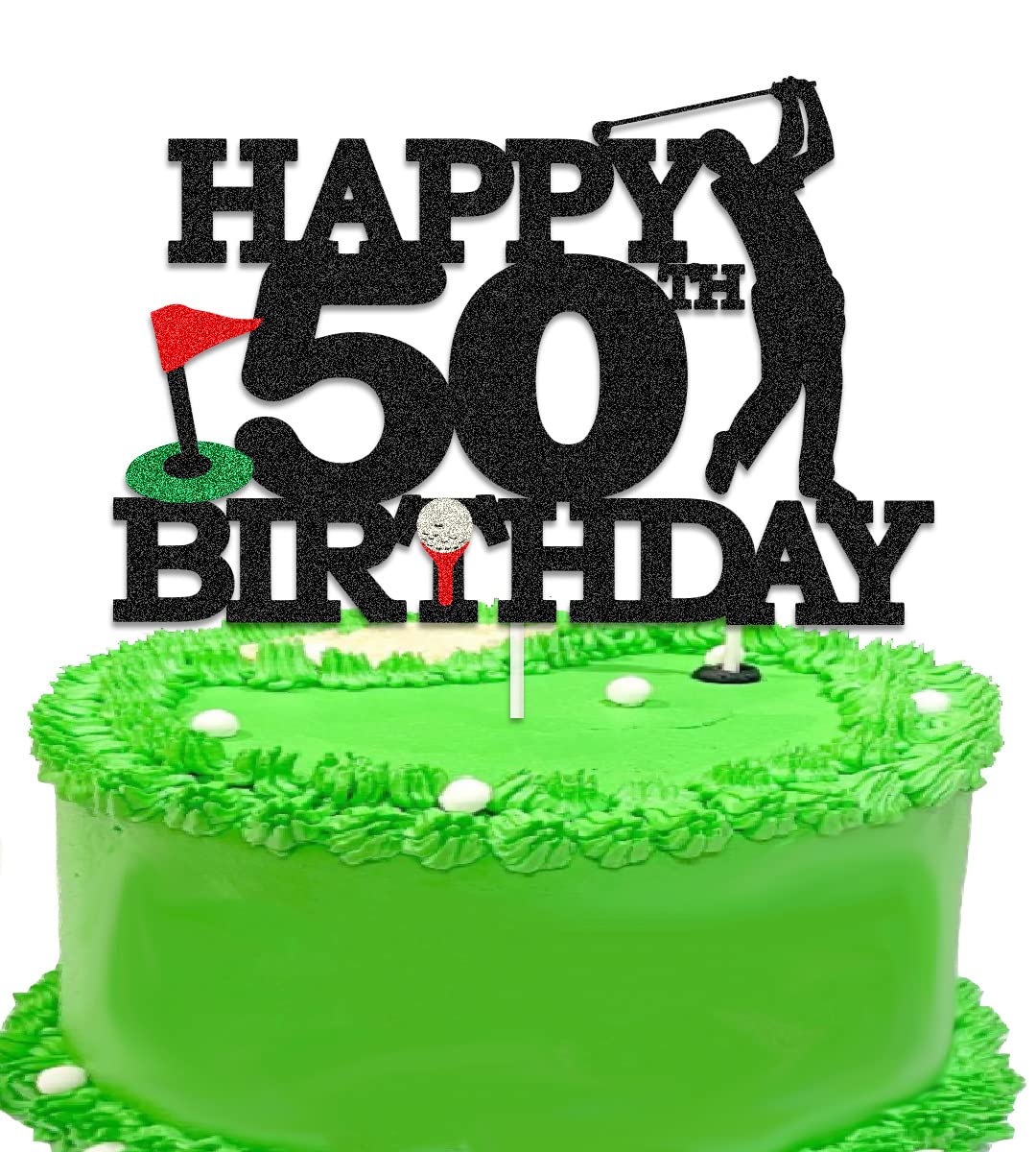 Golf 50th Cake Toppers 50th Happy Birthday Cake Decorations for Golf 50 Themed Birthday Party