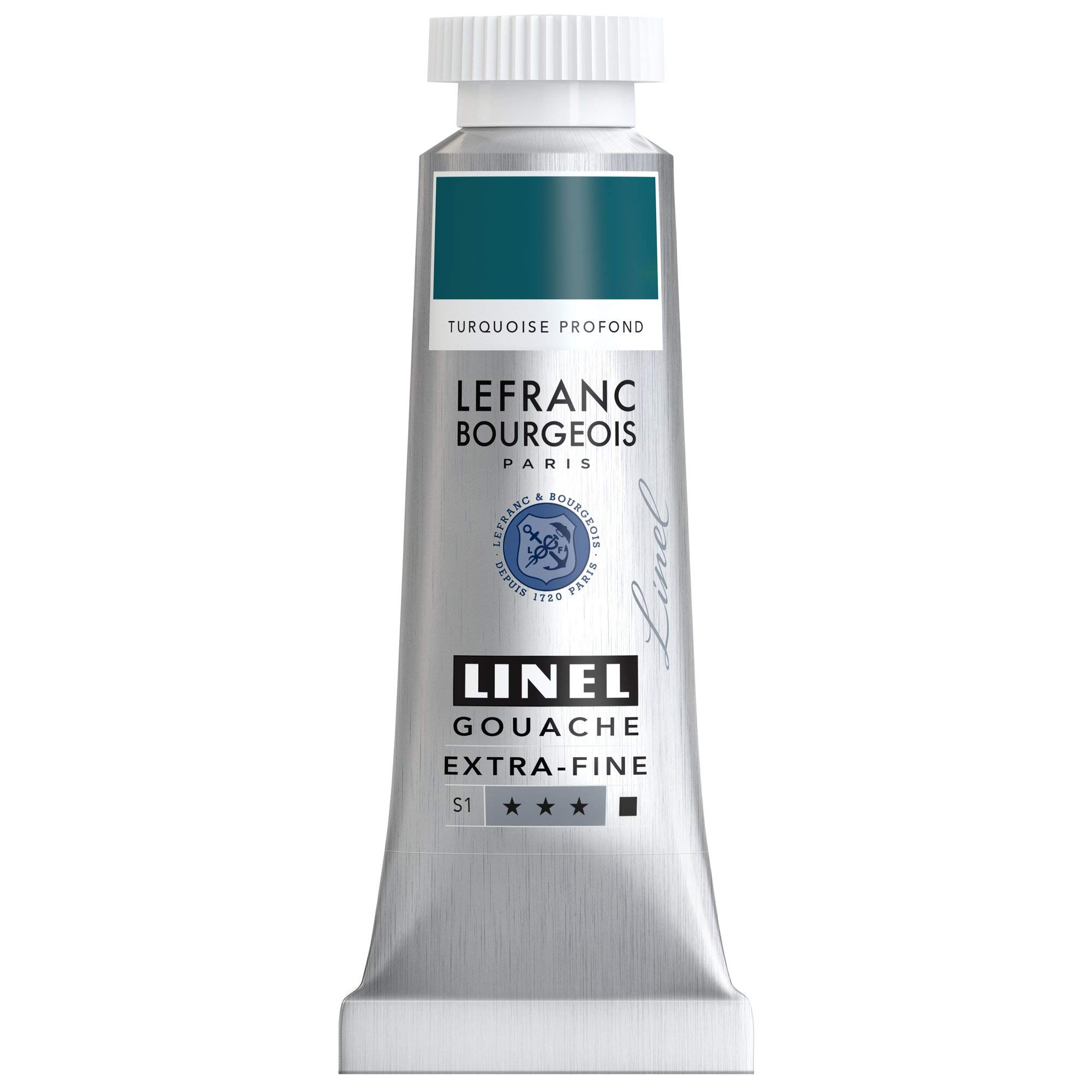 Lefranc & Bourgeois 301197 Linel Gouache Extra-Fine Gouache Paint Dark Turquoise 14 ml Tube