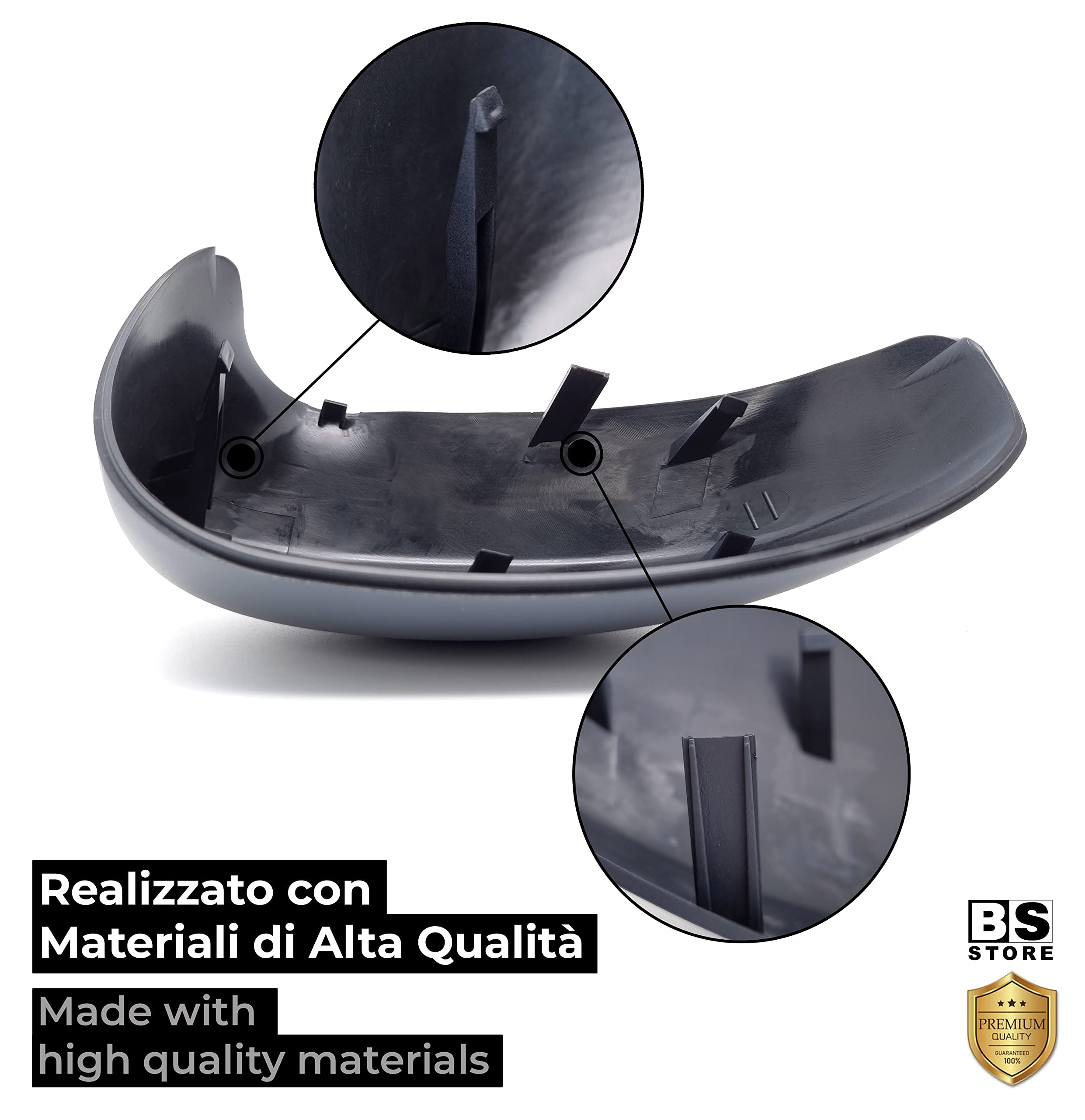 BSSTORE Calotta Specchietto Retrovisore da Verniciare con Primer per Grande Punto 2005, Grande Punto Evo 2009, Linea 2007 (Coppia - Destra + Sinistra)