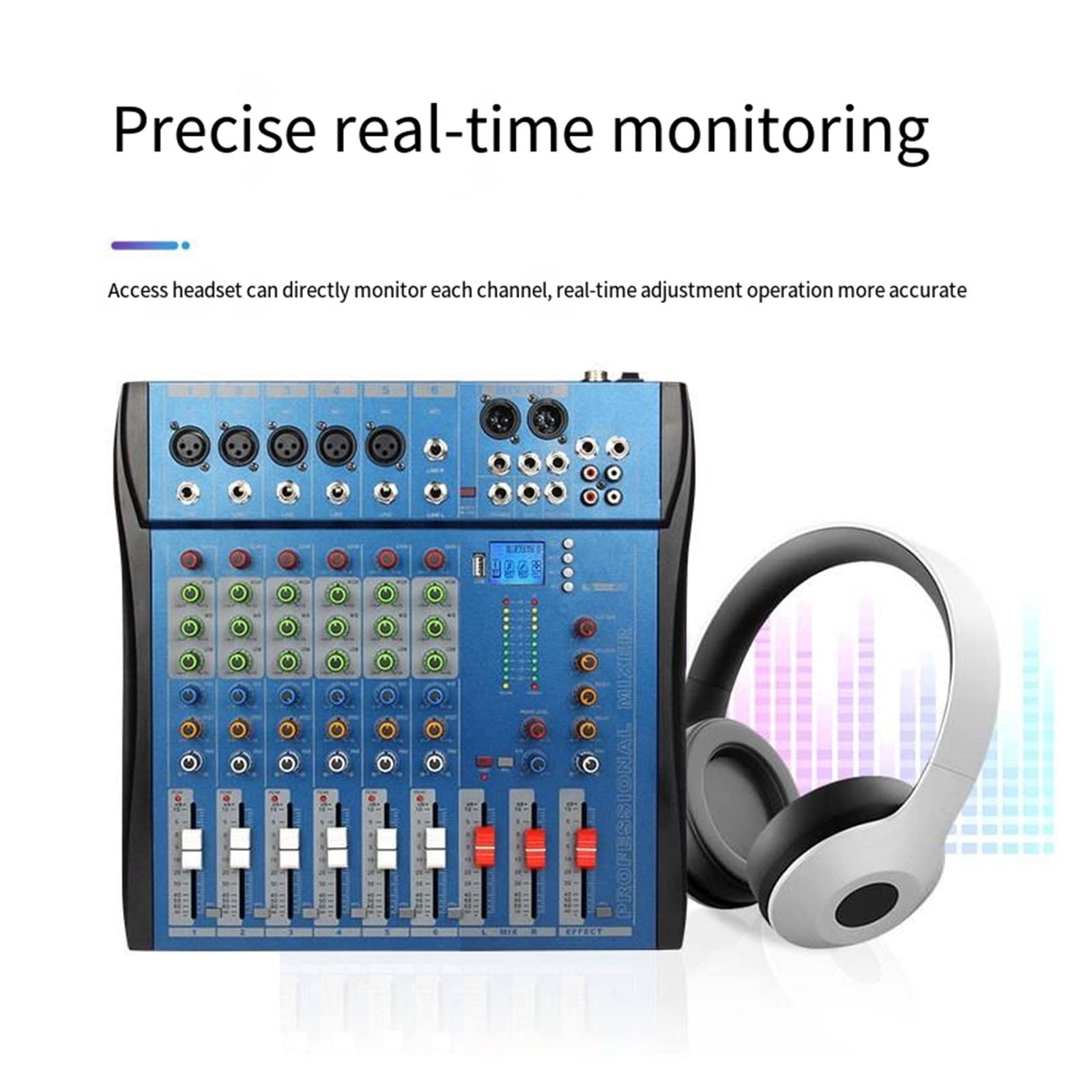 DJ-Audiomixer Dj Controller Mixer Mixing Meter Card Professioneller PC Digital Console Interface Console Professionelle Ausrüstung 6 Kanäle