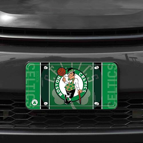 Miniatura 162 de Rico Industries Etiqueta de metal de baloncesto de la NBA de 6 x 12 pulgadas, ideal para camiones/coches/SUV