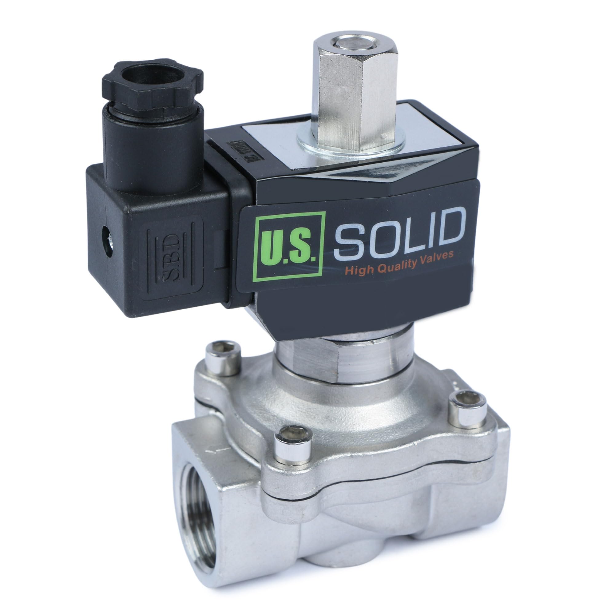 U.S. Solid 3/4" Elektrisch Magnetventil 230V AC Edelstahl stromlos offen VITON Wasser Luft Öl G Gewinde