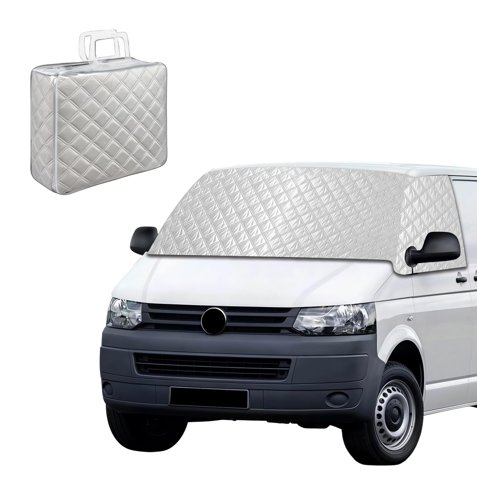 Sonnenschutz Auto Frontscheibe außen für VW T5, Windschutzscheibe Abdeckung Sommer, Sonnenblende Faltbar mit Aufbewahrungstasche