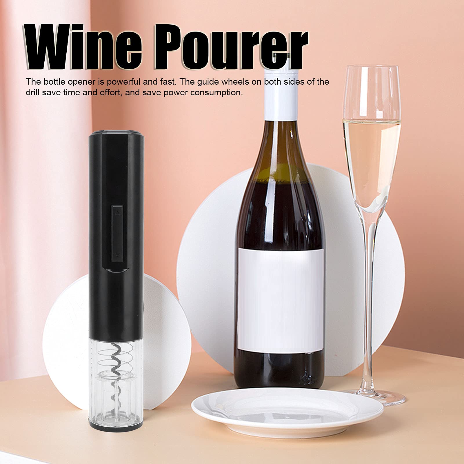 Electric Bottle Opener, Stainless Steel Electronic Wine Bottle Opener Automatic Electric Wine Bottle Corkscrew Opener for Wine Lovers, Parties, Bar