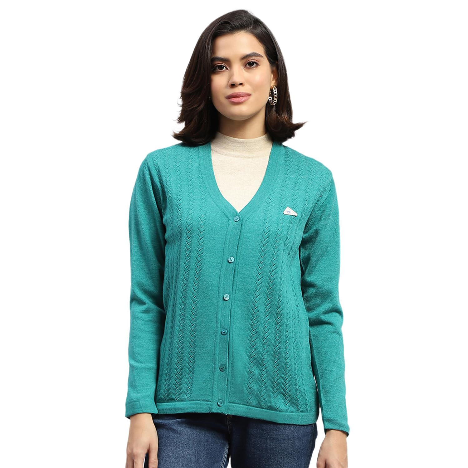 monte carlo Womens Self Design V Neck Full Sleeve Cardigan (1243549VN)-picture-25