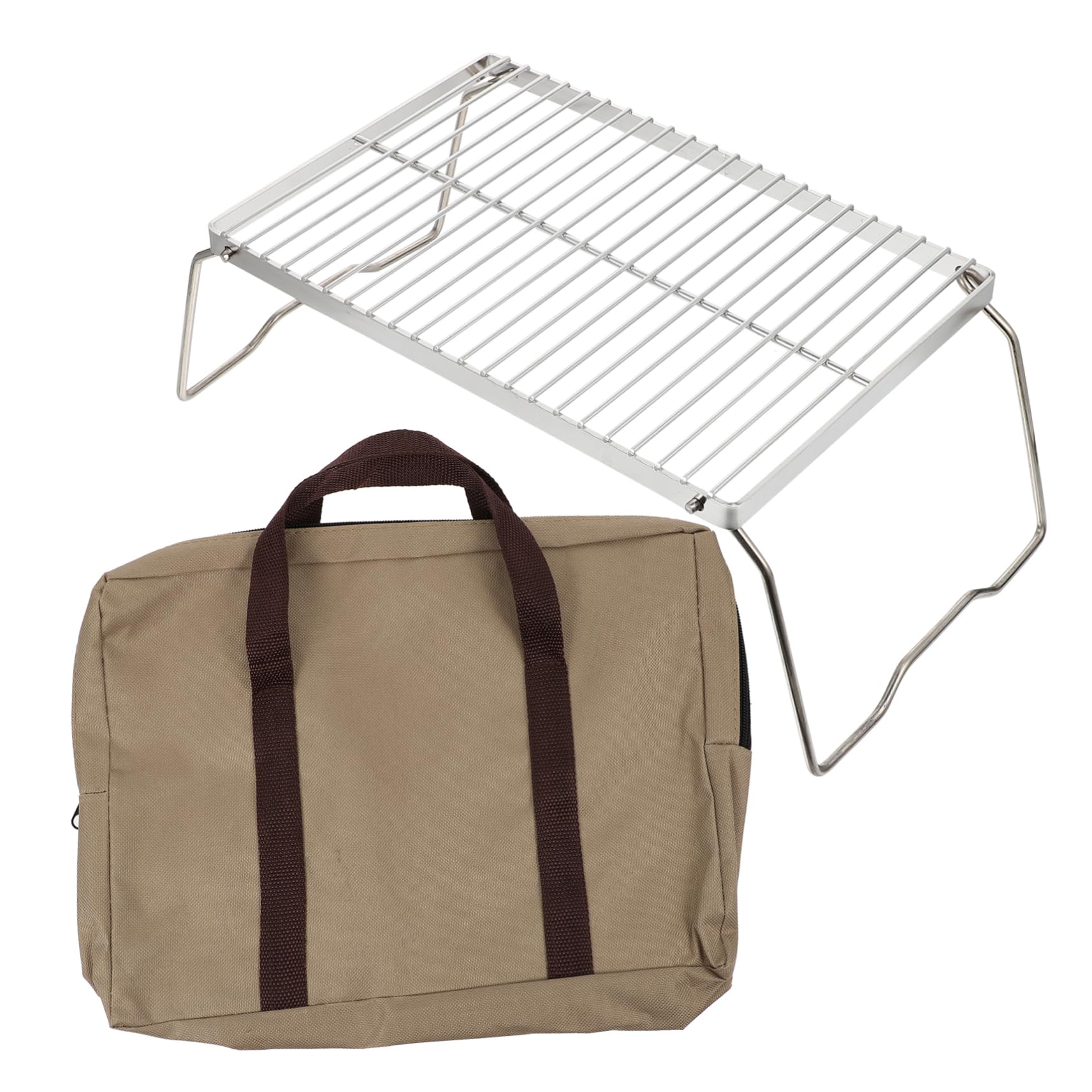 ibasenice Folding Stainless Steel Barbecue Grill Portable Camping Grill for Outdoor Cooking Picnics Parties and More Compact Design for Easy Storage and High Performance