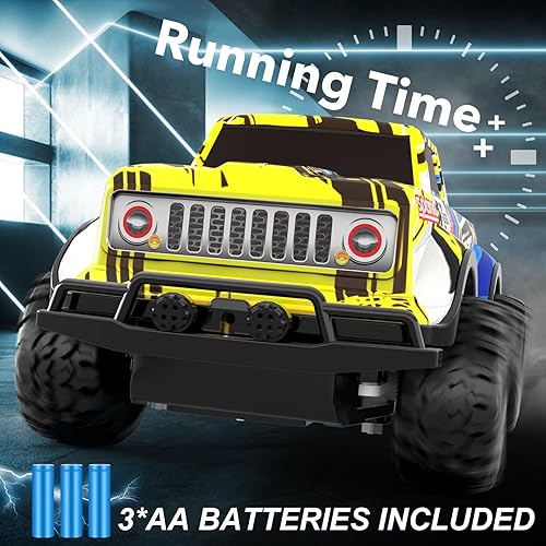 Miniatura 3 de GUOKAI Autos a control remoto para niños, camión monstruo de alta velocidad de 2.4 GHz, auto a control remoto todoterreno con batería, camión de