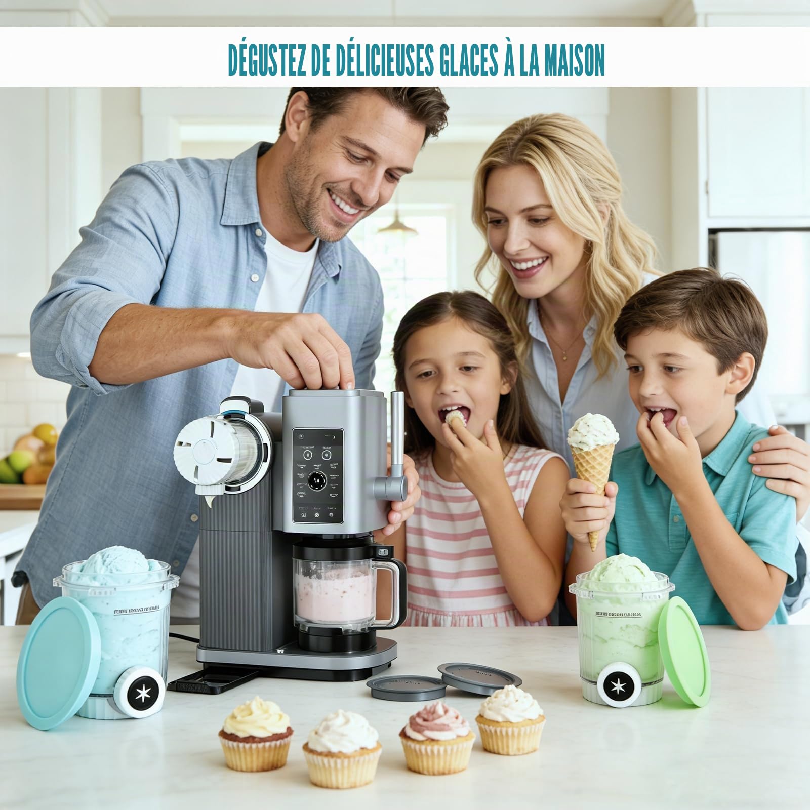 4 pièces de rechange pour Creami Swirl NC701EU 480 ml, sans BPA et lavable au lave-vaisselle, adaptés aux accessoires pour machines à glaces et à glaces à l'italienne