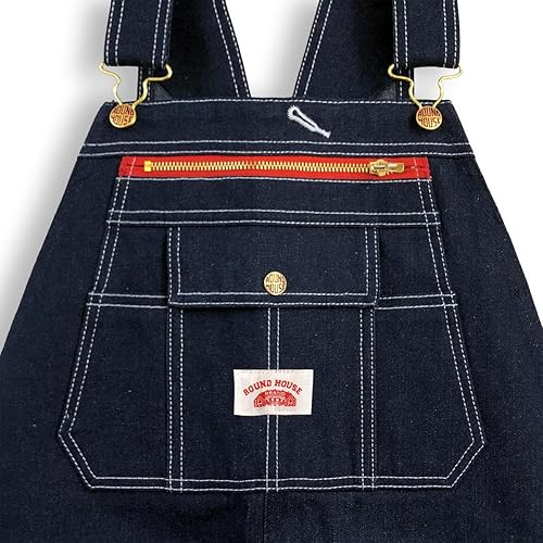 Miniatura 3 de Round House #980 Utility Zipper-Bib Blue Denim Overalls