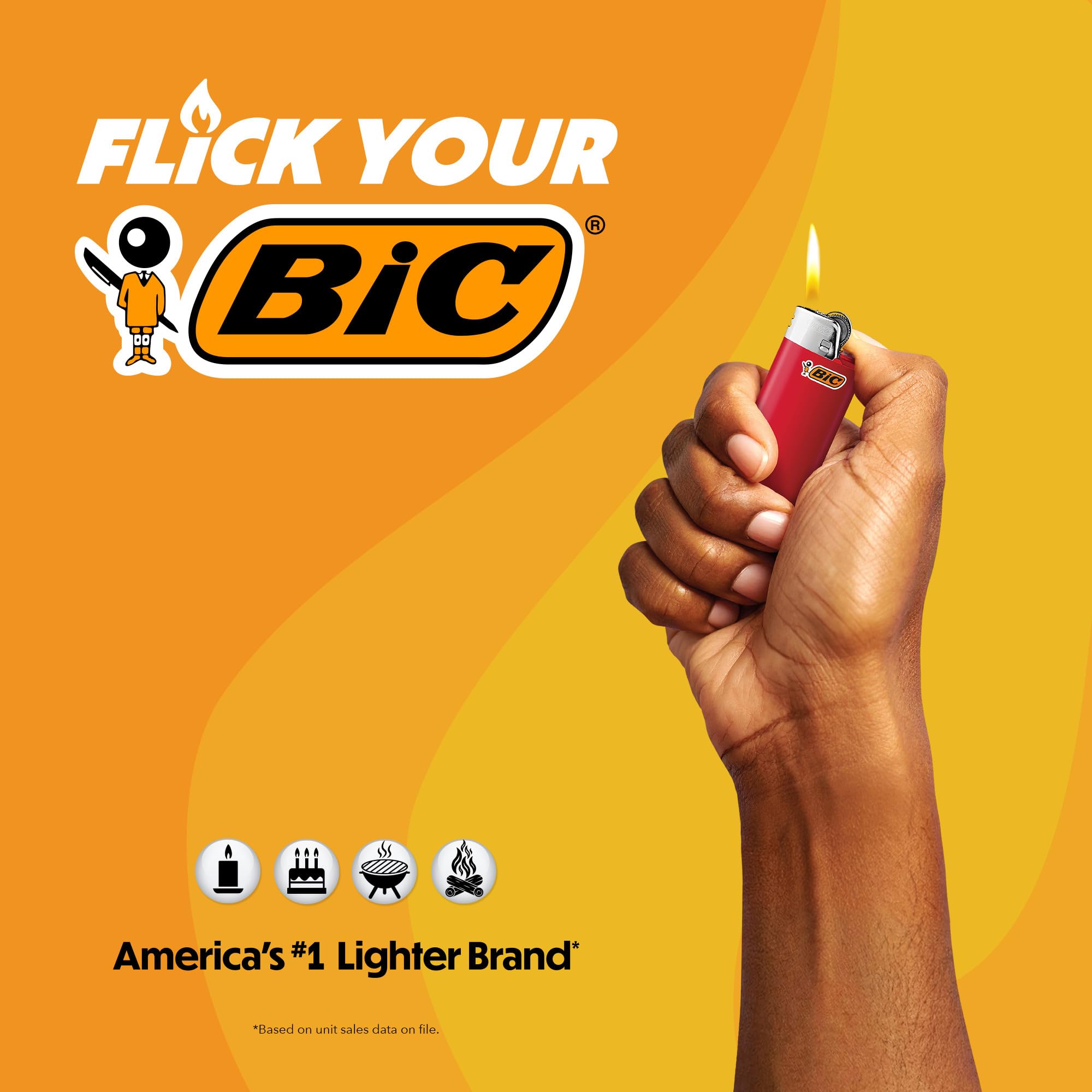 BIC Maxi Pocket Lighters, Dependable and Long-Lasting, Assorted Colors, 10-Pack (Colors May Vary)