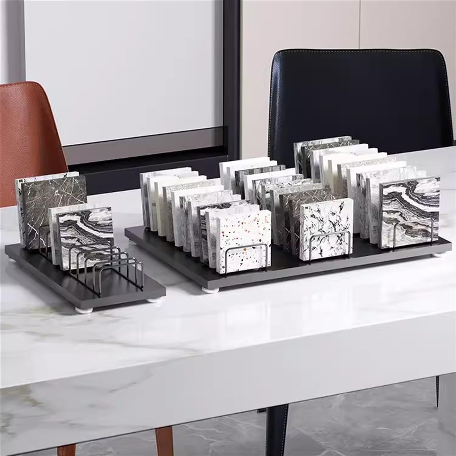 Soporte de madera para muestras de azulejos con capacidad para 30 azulejos para ferias comerciales y uso comercial
