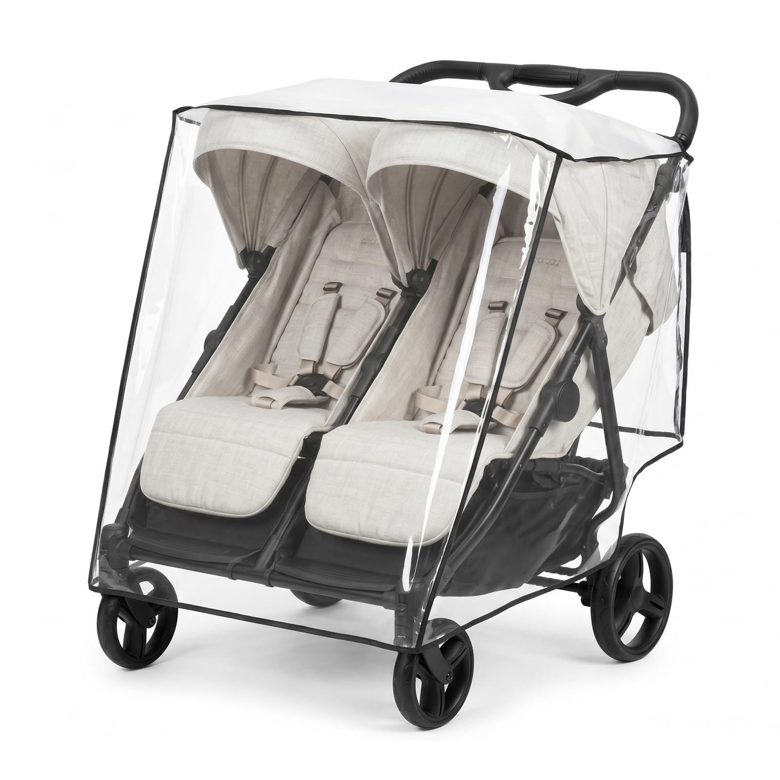 Orzbow Double Pram Rain Cover, Universal Twin Buggy Rain Cover Transparent