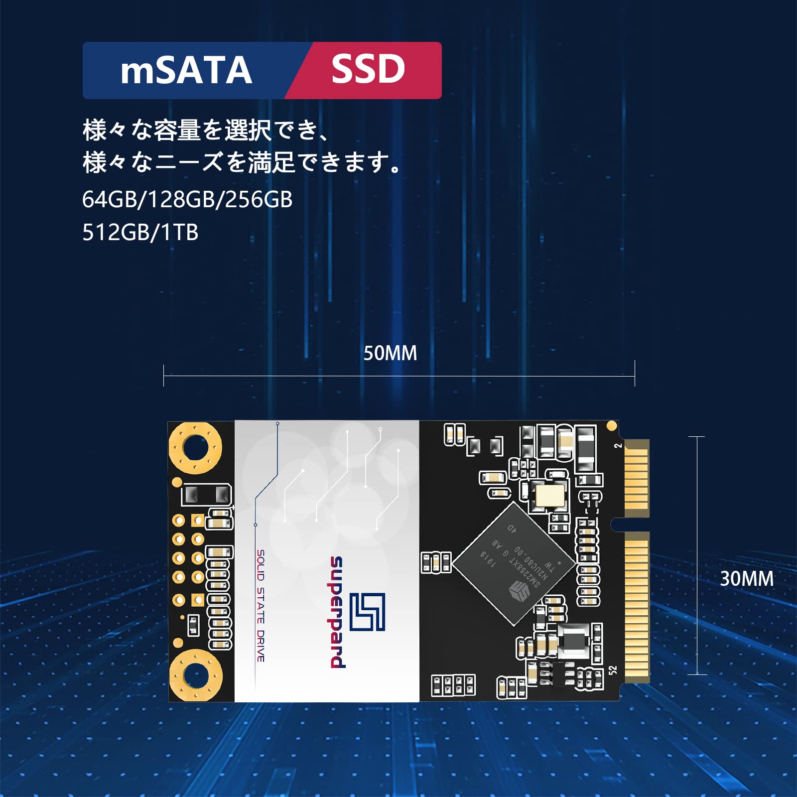 Amazon | Superpard mSATA SSD 1TB 内蔵型 SATAⅢ 6Gb/s 3D NAND ミニ