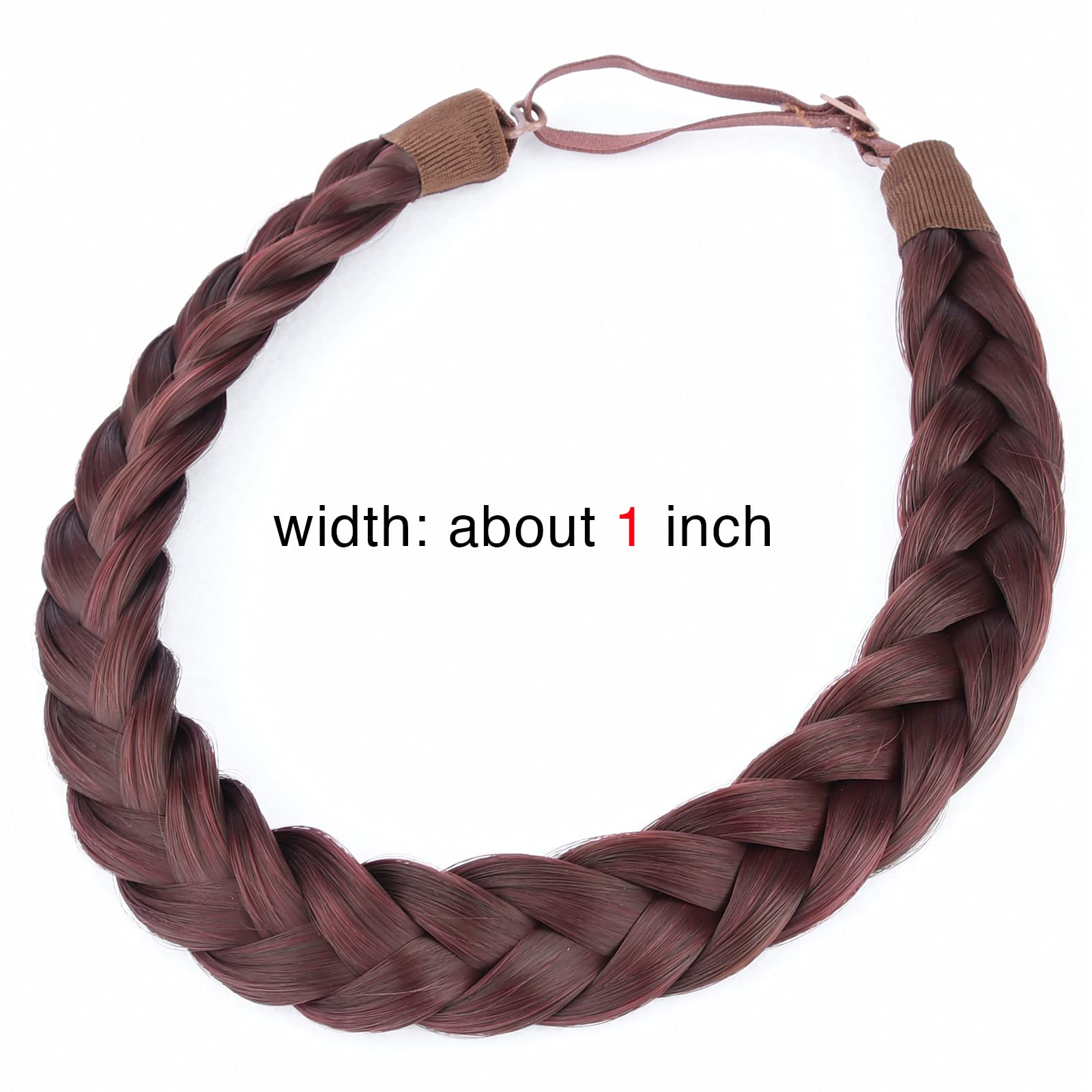 Gledola 2 Strands Fishtail Plaited Braids Headband Braided Synthetic Hair Elastic Stretch, Hair Accessory for Bride Women - Image 3