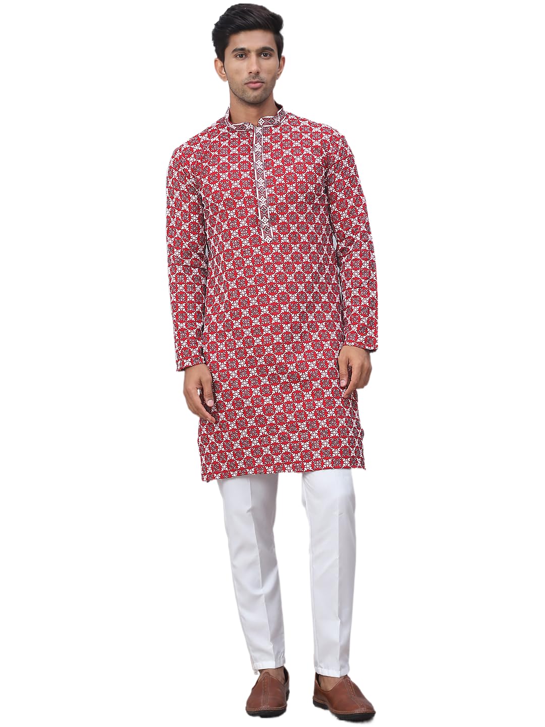 Embroidered Kurta Pyjama for Men.-image-15