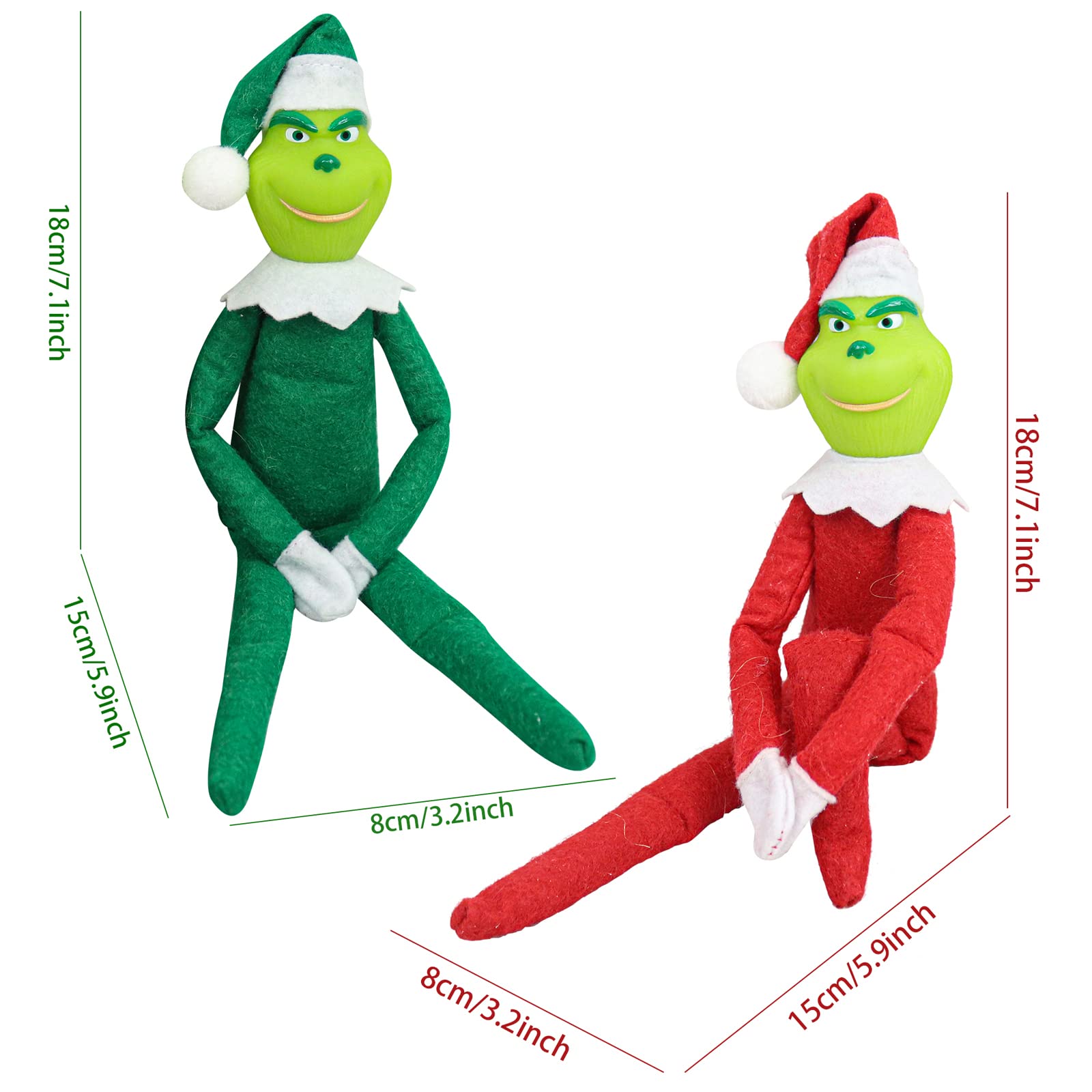 SINSEN Christmas Doll Stuffed Plush Toy 12" Stuffed Plush Toy Green Big Monster Doll Christmas Home Decor Gifts for Fans - Image 3