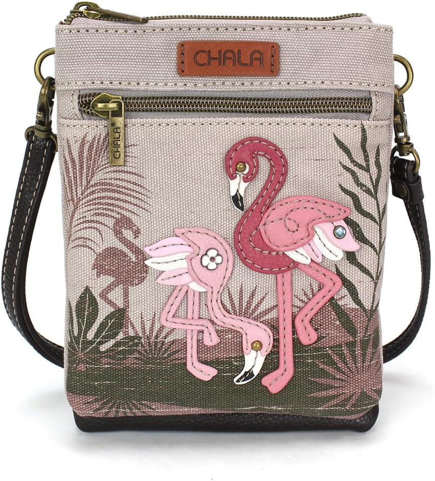 CHALA Double Pocket Xbody Women RFID Protected Canvas Crossody Purse with Adjustable Strap | Double Pocket, Xbody, RFID Protected, Adjustable Strap