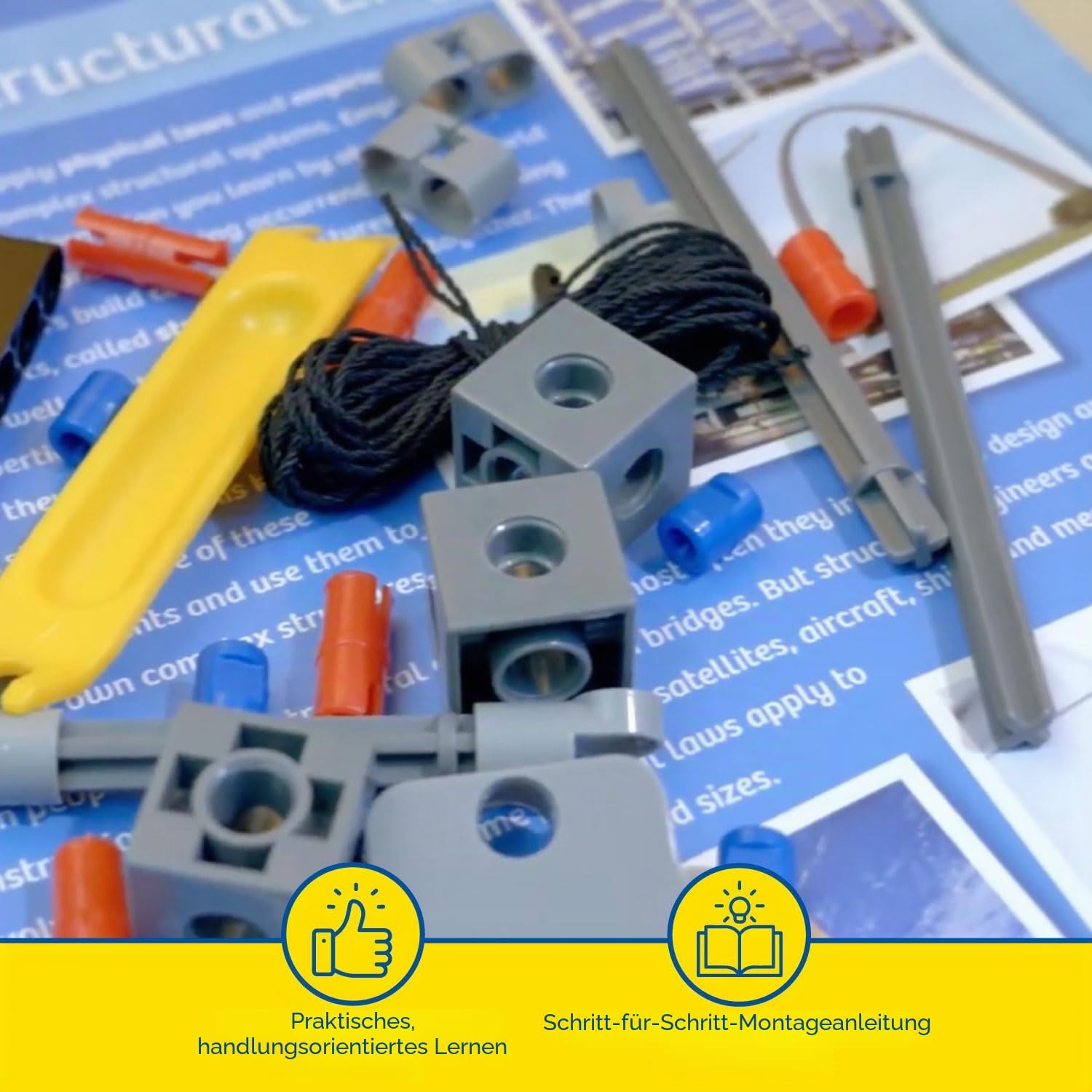 Thames & Kosmos , 625414, Structural Engineering, Bridges & Skyscrapers,Science & Engineering Kit, Build 20 Models, Learn About Force, Load, Compression, Tension, Ages 8+