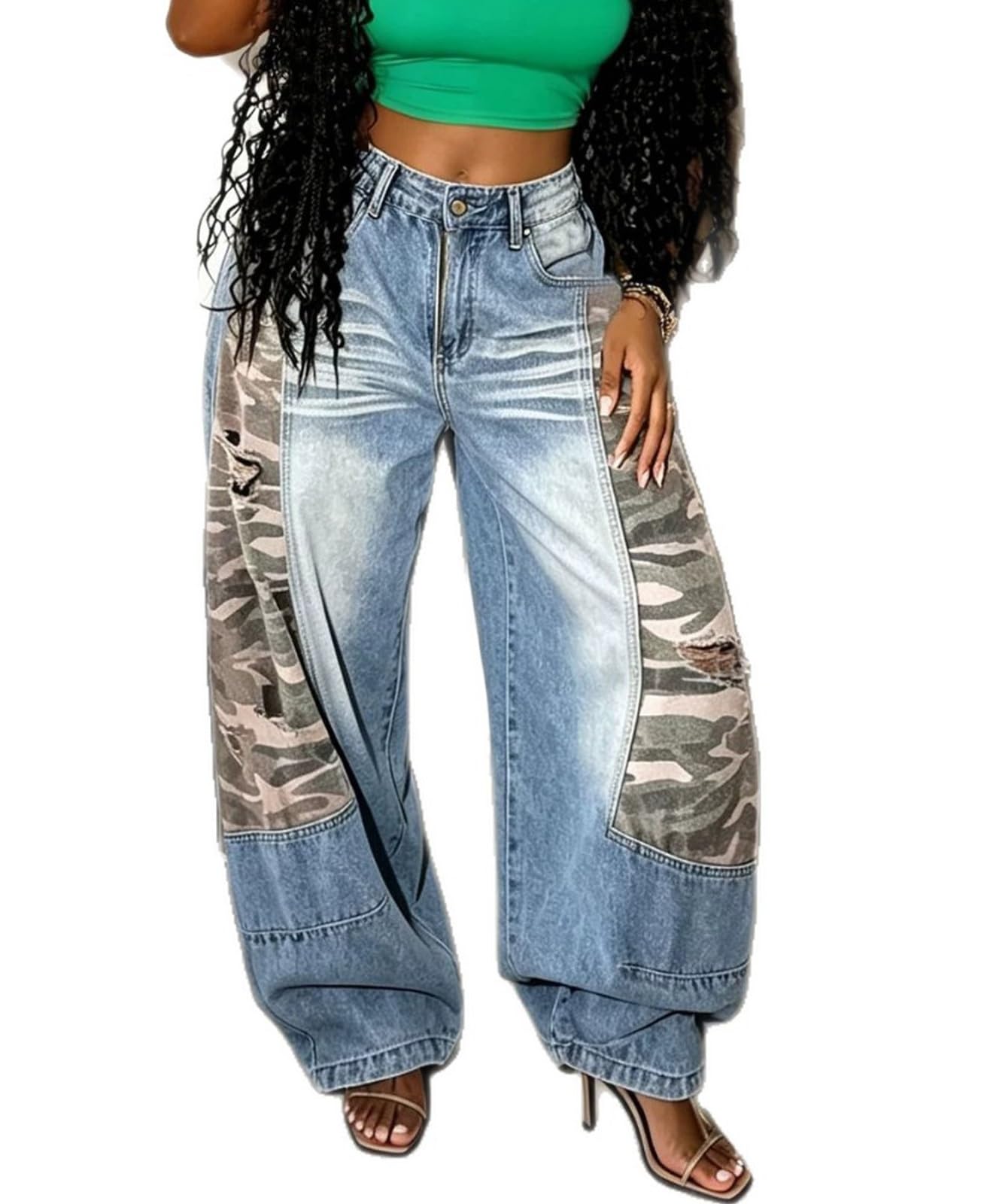 Damskie spodnie Y2K Baggy Jeans z wysokim stanem i szerokimi nogawkami, spodnie chłopięce