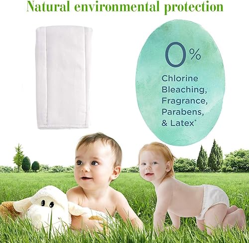Miniatura 6 de Pañales de tela preplegados de algodón, 100% algodón de primera calidad sin blanquear, pañales lavables de 6 capas para bebés y niños pequeños