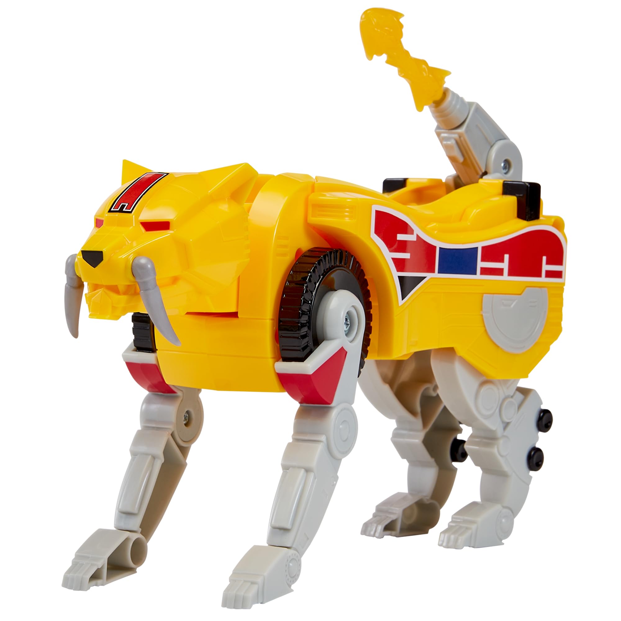 Power Rangers - Kolekcja Megazord, przegubowe Zords, Figurka, 20 cm, model Sabertooth Tiger Dinozord, dla dzieci od 4 lat, PWG052