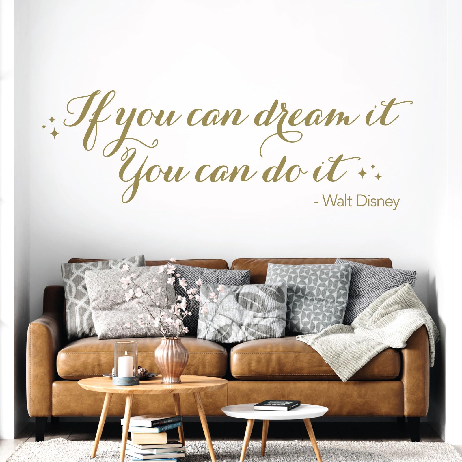 Quote Vinyl Wall Art Decal Sticker - If You can Dream it, You can do it - Walt D Quote [XLarge] [Gold]