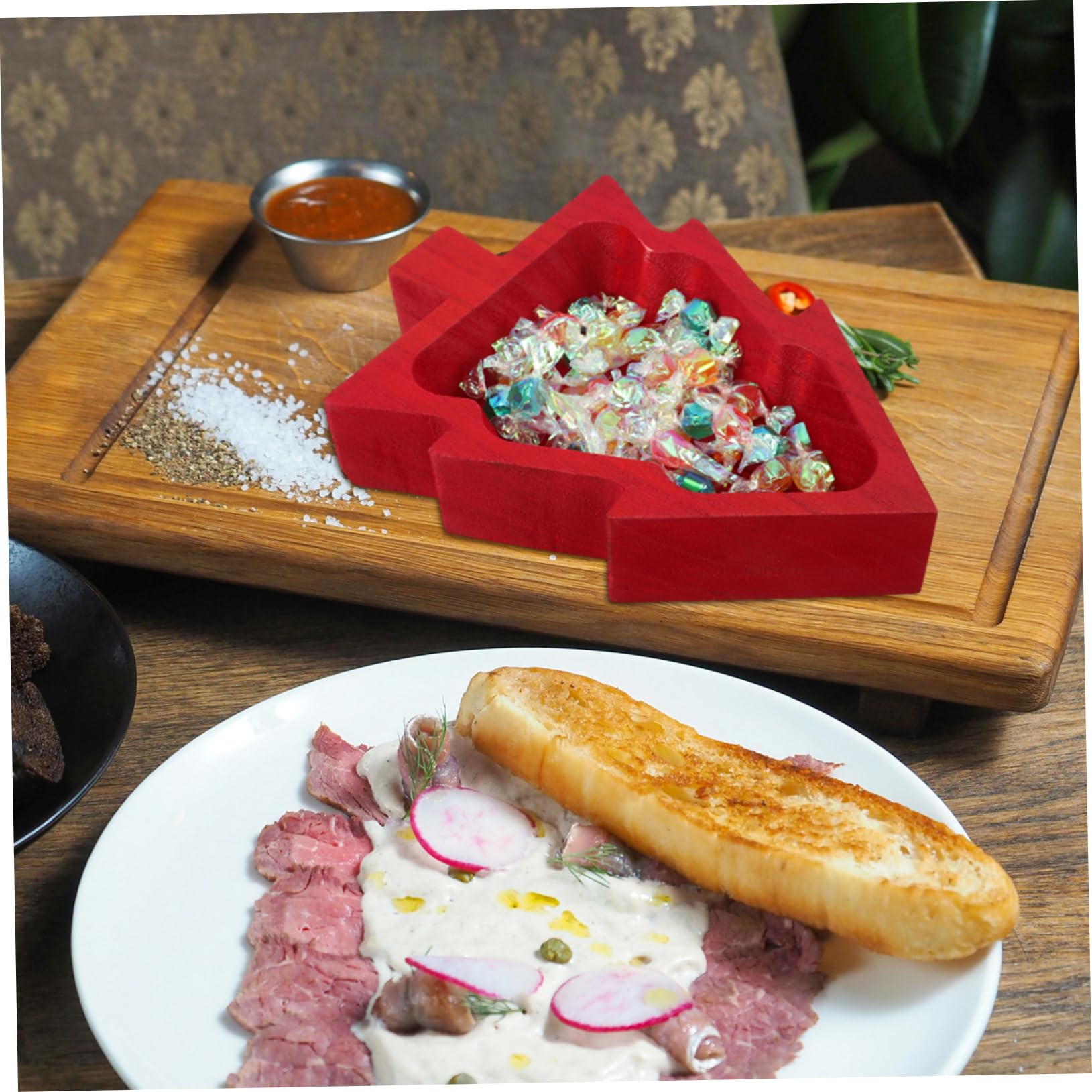 TOPBATHY Plato de Árbol de Navidad Bandeja para Frutas Forma de Árbol de Navidad Plato para Postres Bandeja Creativa para Aperitivos para Uso Eventos