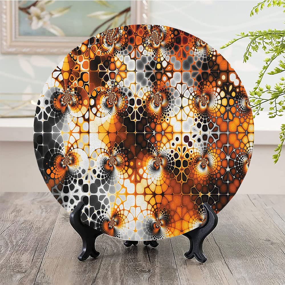 Amazon.com: LIGUTARS Decorative Plates, Burnt Orange Print