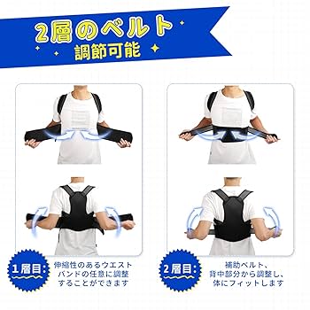 ねこ背 Amazon | CruiserRhino 姿勢サポーター 通気性 猫背ベルト