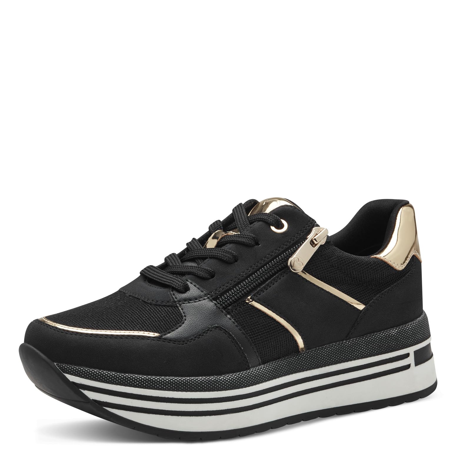 MARCO TOZZI Women's Platform Trainers with Laces Leisure, Black (Black Comb), 5 UK