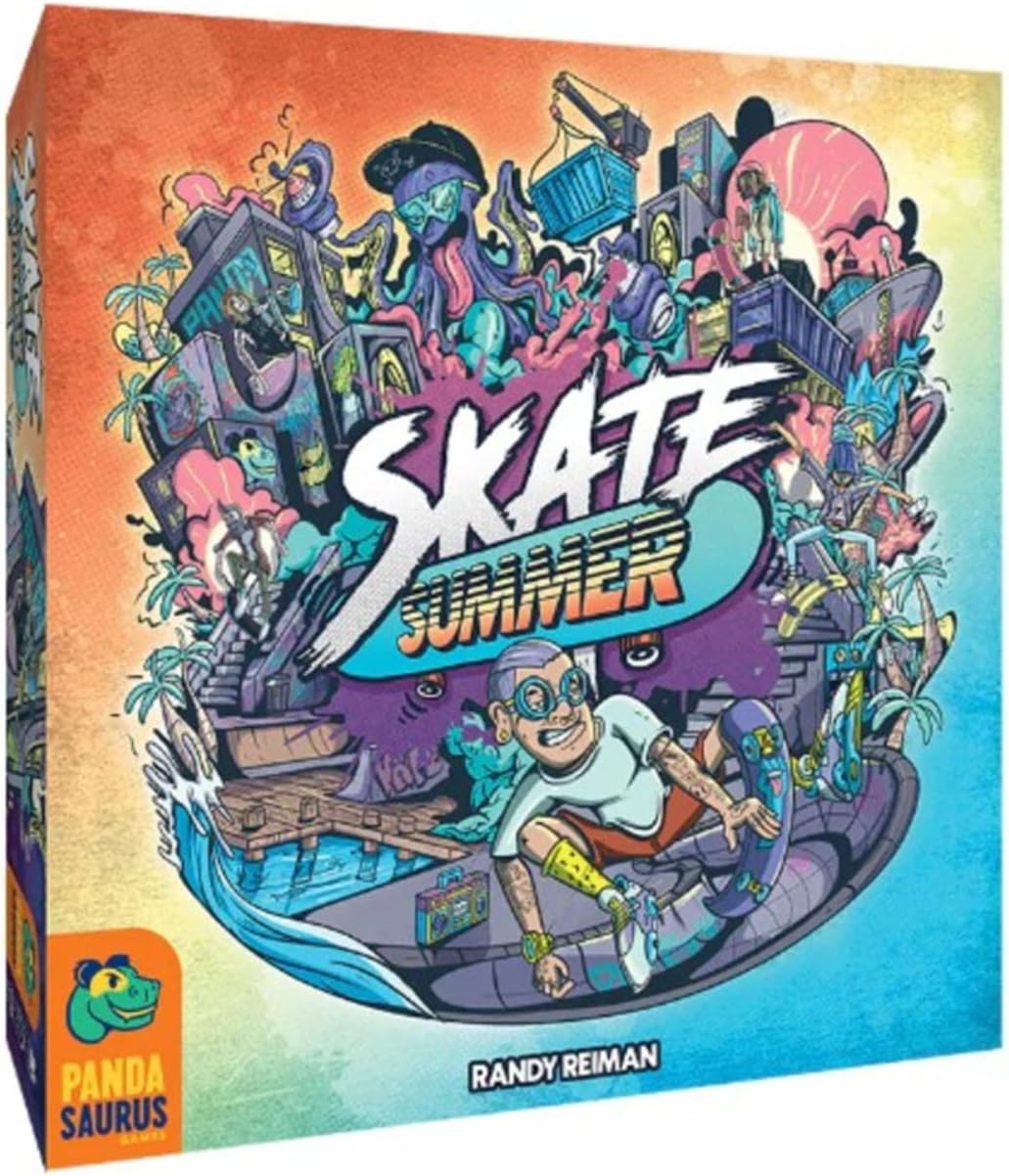 Skate Summer Board Game | Skateboard Themed Strategy Game | Fun Family Game for Adults and Teens | Ages 14+ | 2-5 Players | Average Playtime 60-90 Minutes | Made by
