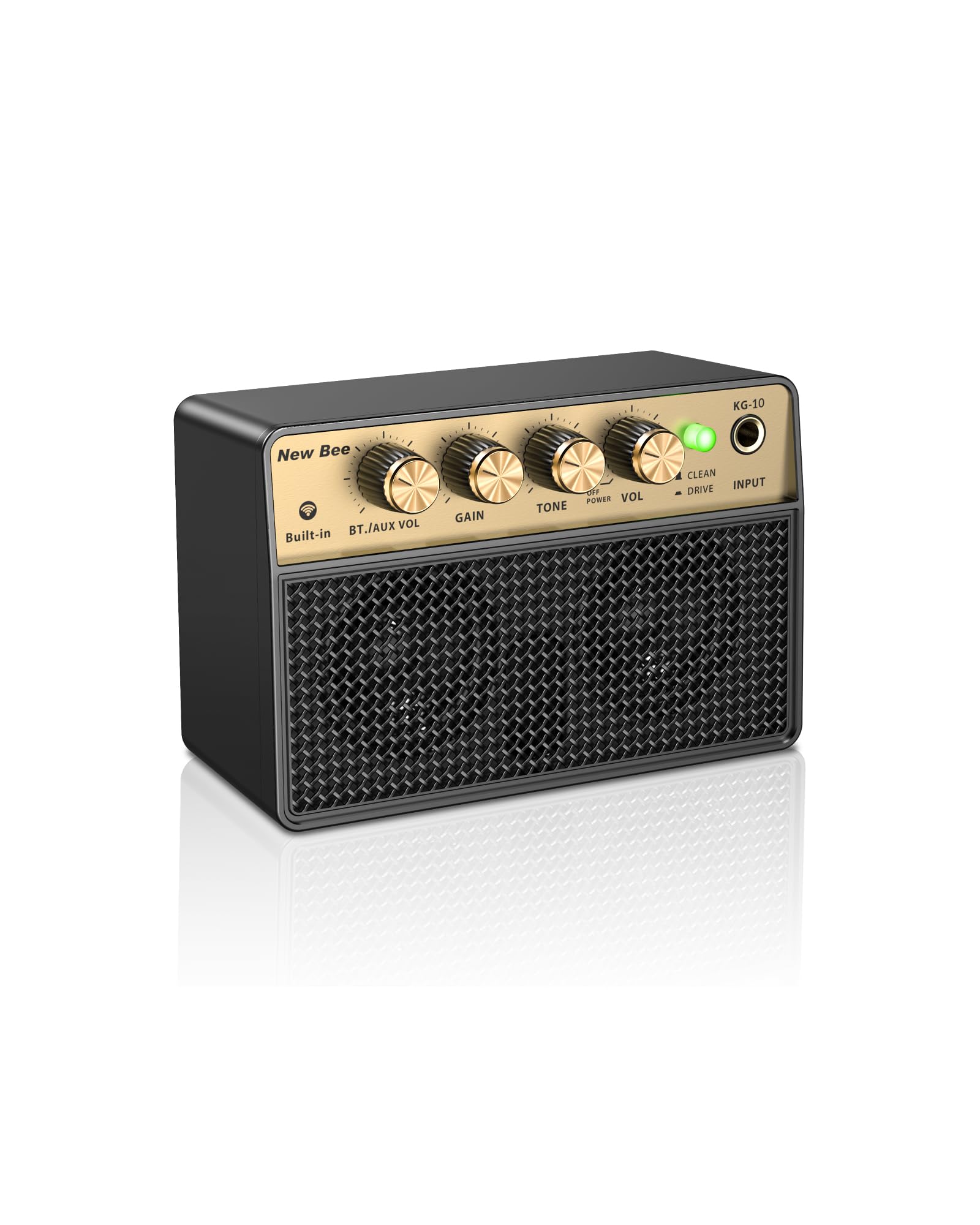 New Bee Amplificatore Chitarra Elettrica Portatile Ricaricabile 10W Mini Basso Elettrico Canale Clean & Drive 6,35mm