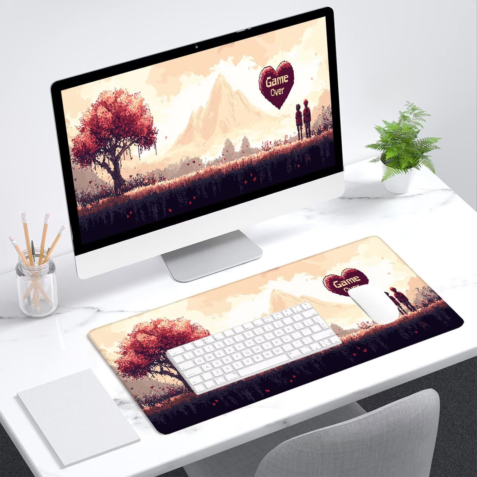 Podkładka pod mysz retro 1200 x 600 mm XXL podkładka pod mysz do gier, podkładka na biurko z przeszytymi krawędziami, podkładka pod mysz z antypoślizgowym gumowym spodem, poprawa dokładności i