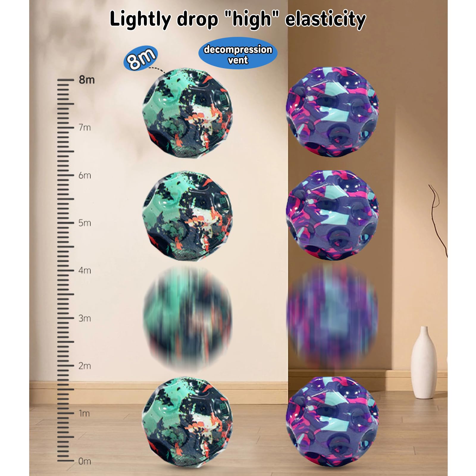 8 Palline Rimbalzanti Da Polso Con Retina | Gioco Sportivo Per Bambini | Migliora Coordinazione - Foto 12