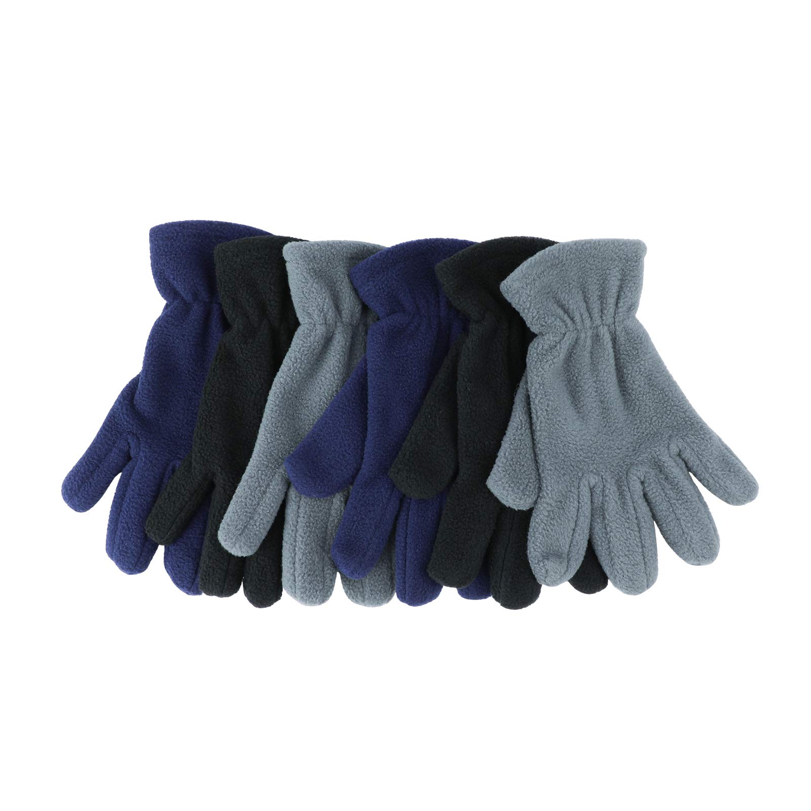 QKURT 3 Paio Guanti in pile per Bambini,Guanti a Dita Intere,Guanti Caldi per Bambine di 4~7 Anni