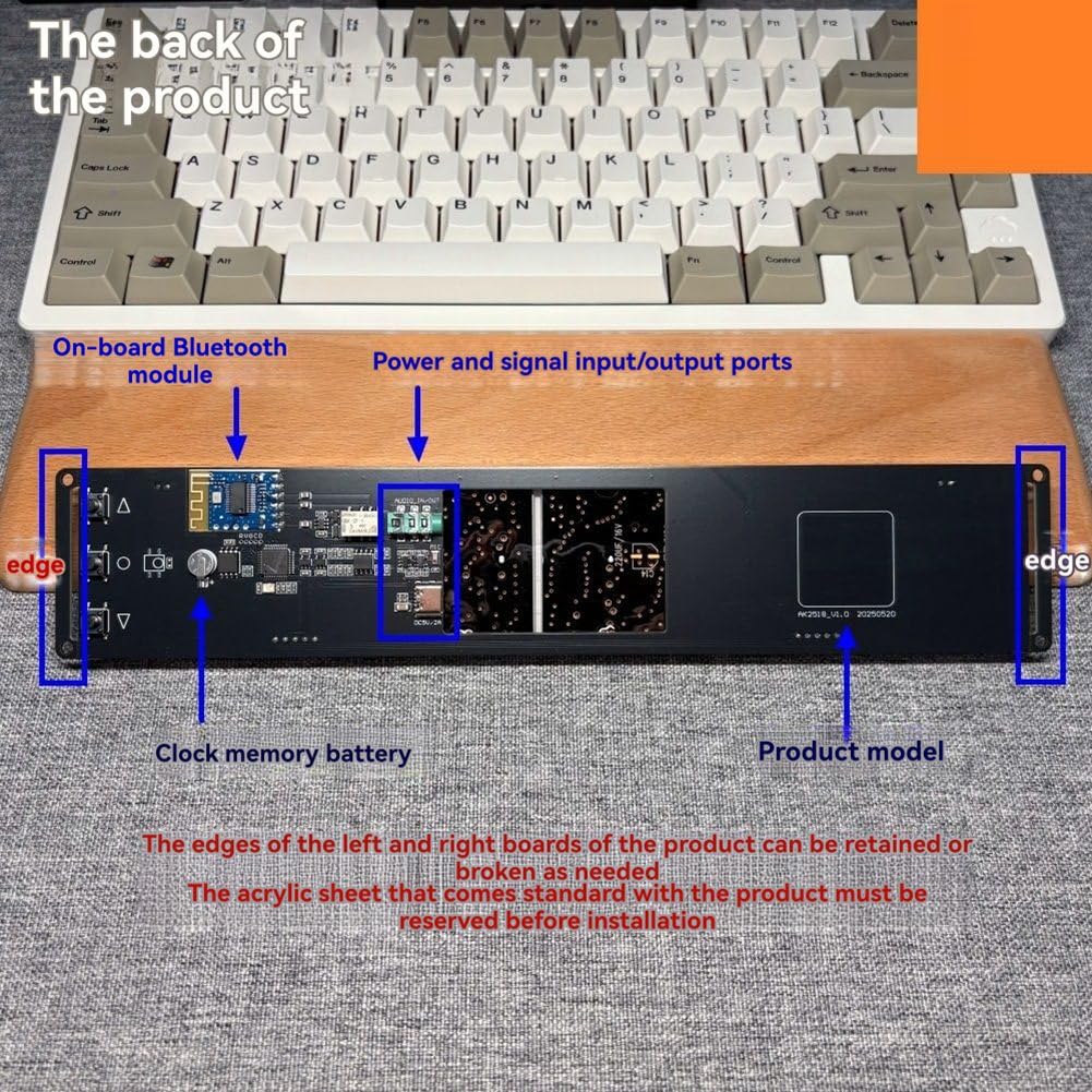 AK2518 Spectrum zegar muzyczny Bluetooth atmosfera jasnozielony + pomarańczowy + czerwony wyświetlacz sygnał audio melodia rytm