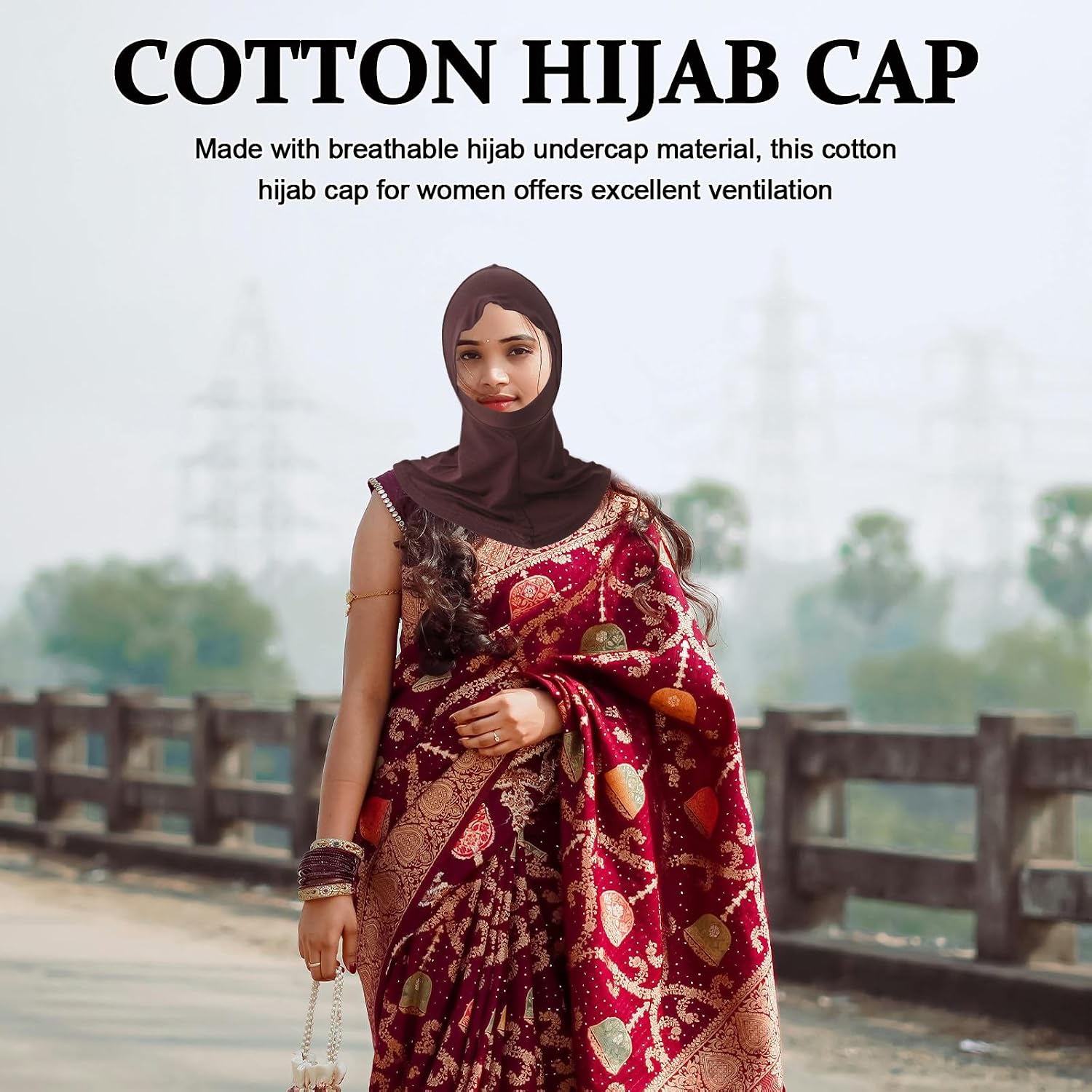 2pcs Instant Hijab For Women - Muslim Cotton Turban, Hijab Caps for Women Muslim, Black Cotton Underscarf Tube Hat Breathable Headscarf