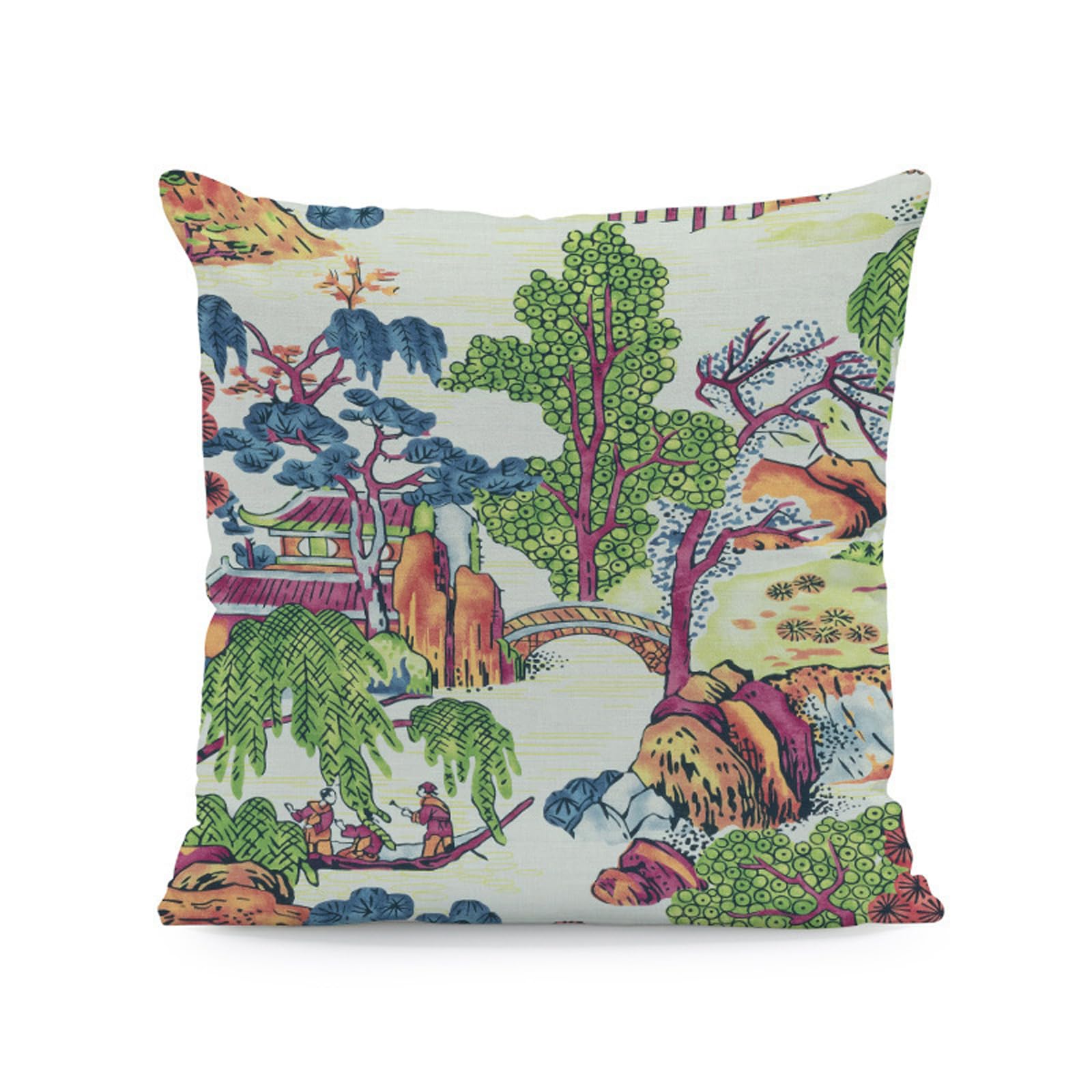 ZEPFJHE Decorative Pillow Cover 45 Cm Polyester Cushion Cover with Printed Front for Sofa Living Room Bedroom Accent Sofa Seating Accent