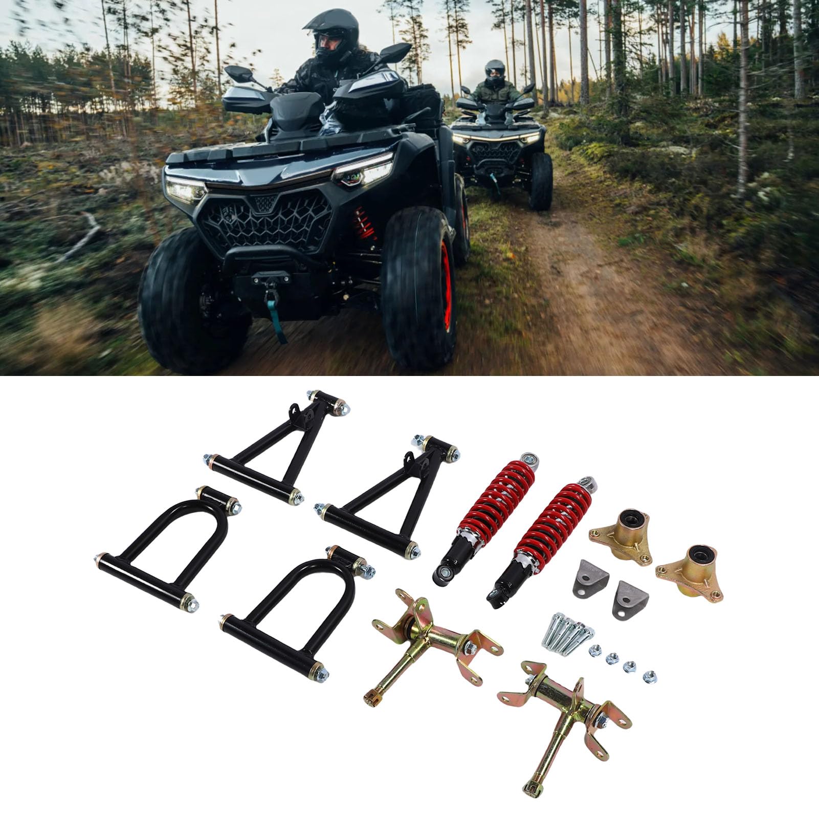 Bras Oscillant De Suspension Renforce, Kit De Bras De Suspension Pour Velo Tout Terrain Quad Kart, En Métal Haute Résistance Pour Une Stabilité Optimale