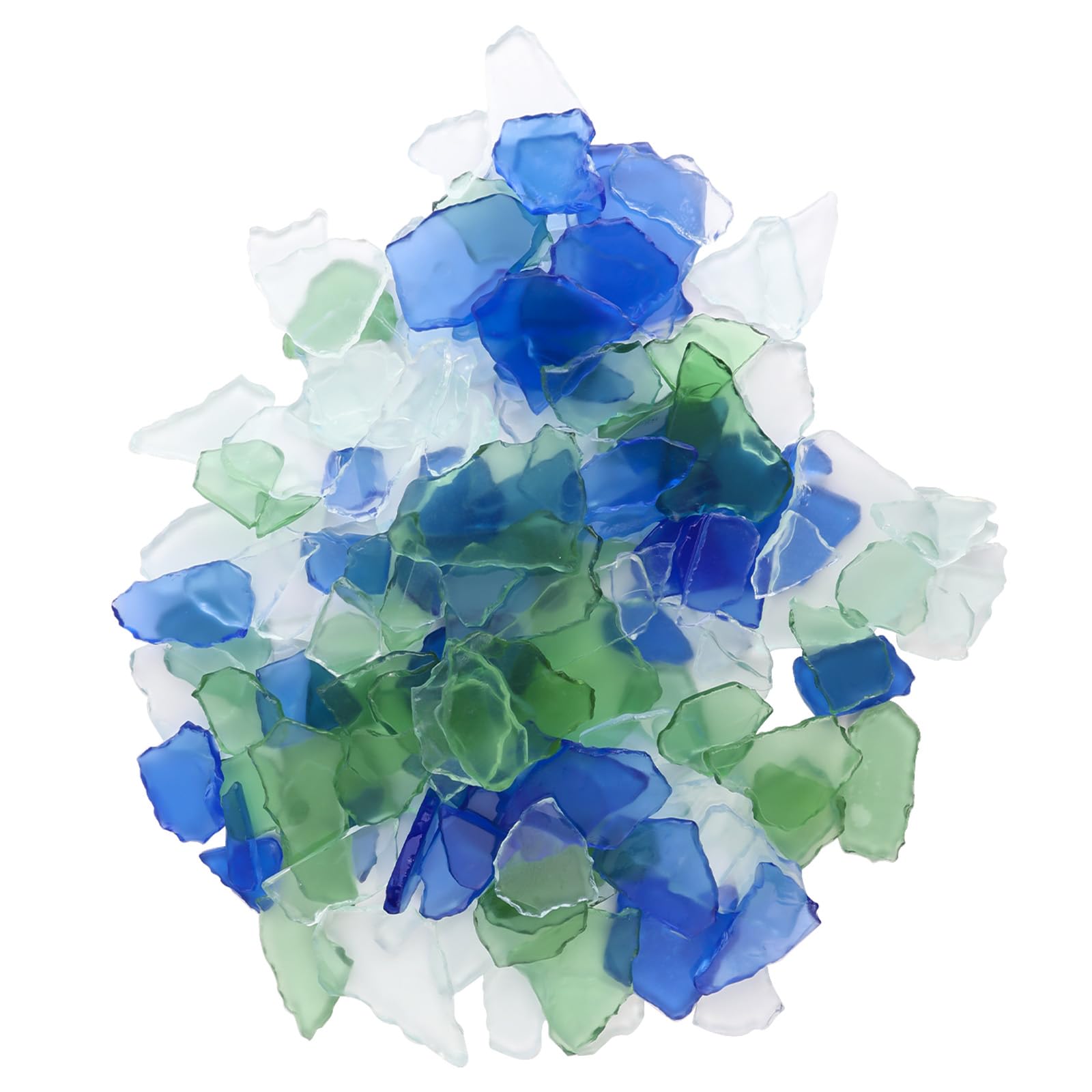 BUWUSMU Seaglass Pieces of Vase Filler Crushed, Decor Flat Frosted Sea Glass Sea Glass for Beach Wedding Party Decor Home Aquarium Decor DIY Art Craft Supplies (Blue, White, Green,16 Oz)