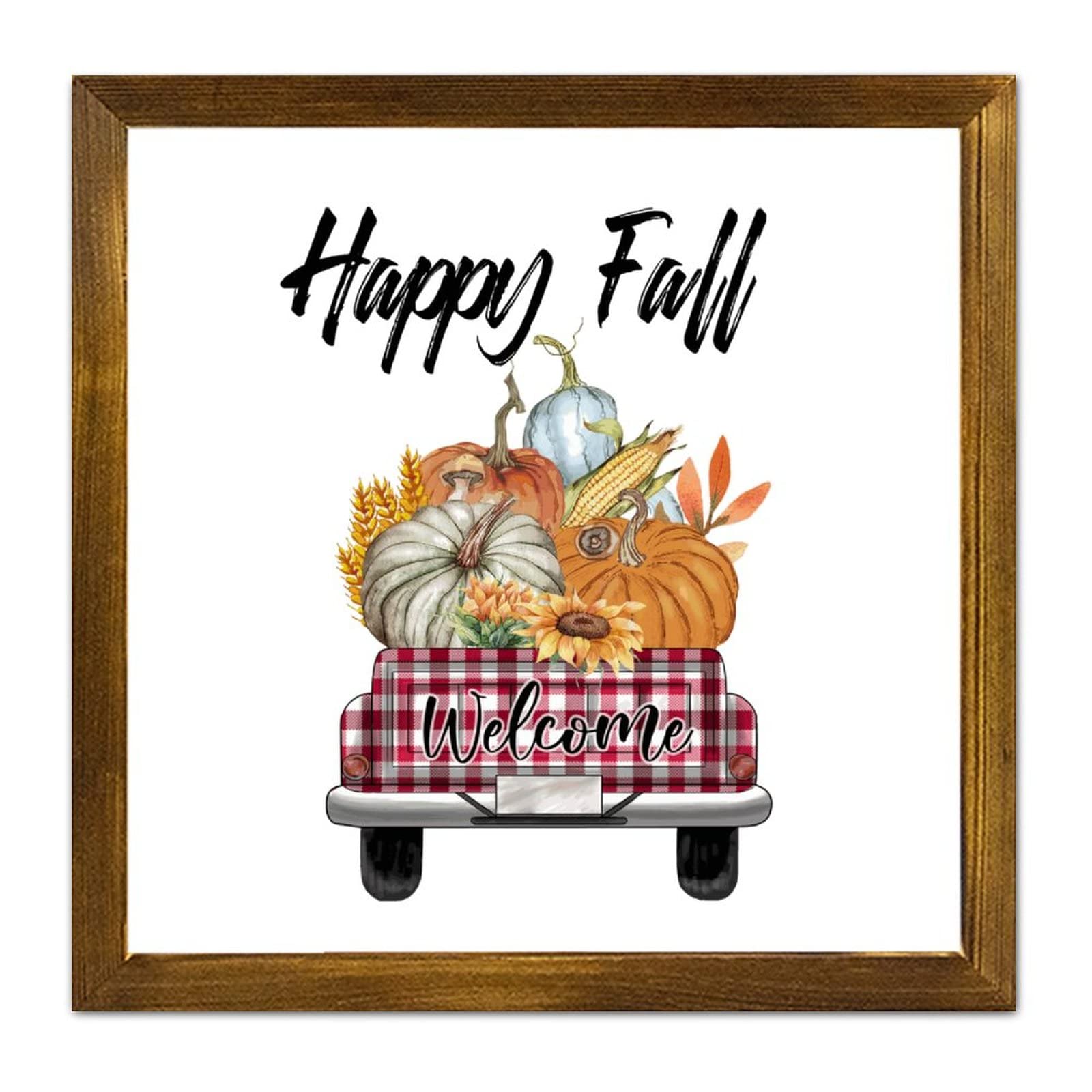 Cadre en bois Happy Fall : cadeau idéal décoration maison et cuisine