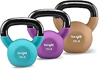 Vista 1 de Yes4All - Juego de pesas rusas ajustables con revestimiento de neopreno, pesas de mano para el hogar y el gimnasio, juego de mancuernas