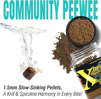 Xtreme Community Peewee 1.5mm Pellets - Slow-Sinking Fish Food (20oz)