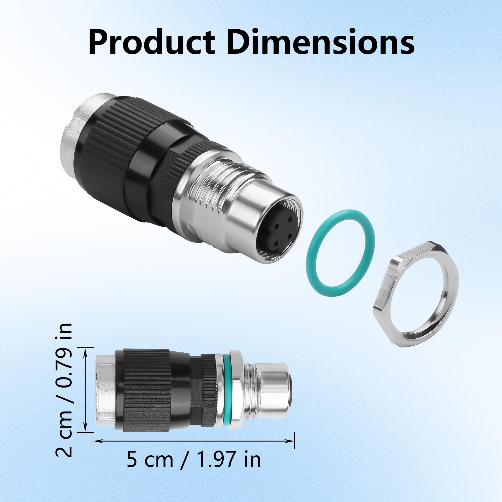 CERRXIAN Adattatore da RJ45 a M12 a 4 pin, M12 4 pin femmina a connettore Ethernet RJ45, impermeabile IP68, per sistemi di automazione, plug and play (femmina a 4 pin)