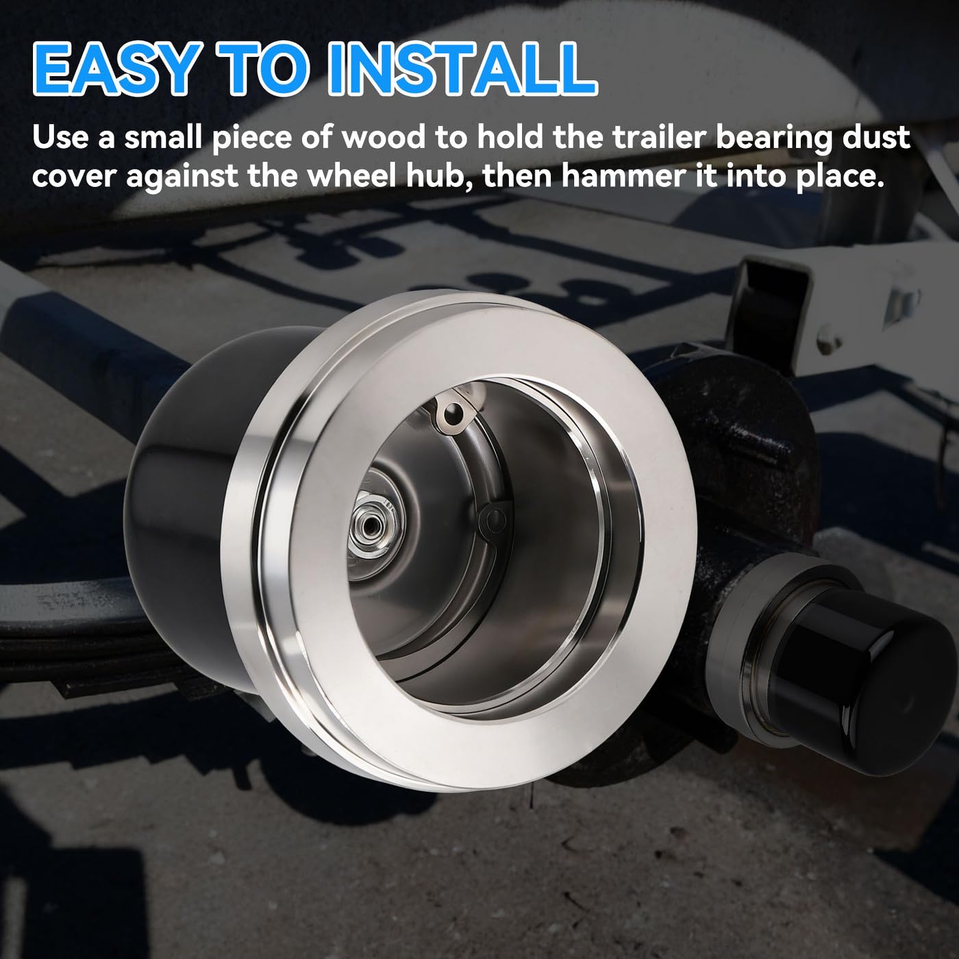 2.717" Heavy Duty Stainless Steel Bearing Protectors - Spring Loaded Hub Seal Pair with 23B Bra, Compatible with Bearing Buddy 2717-SS Style, Fits Large RV/Trailer Hubs, Corrosion Resistant