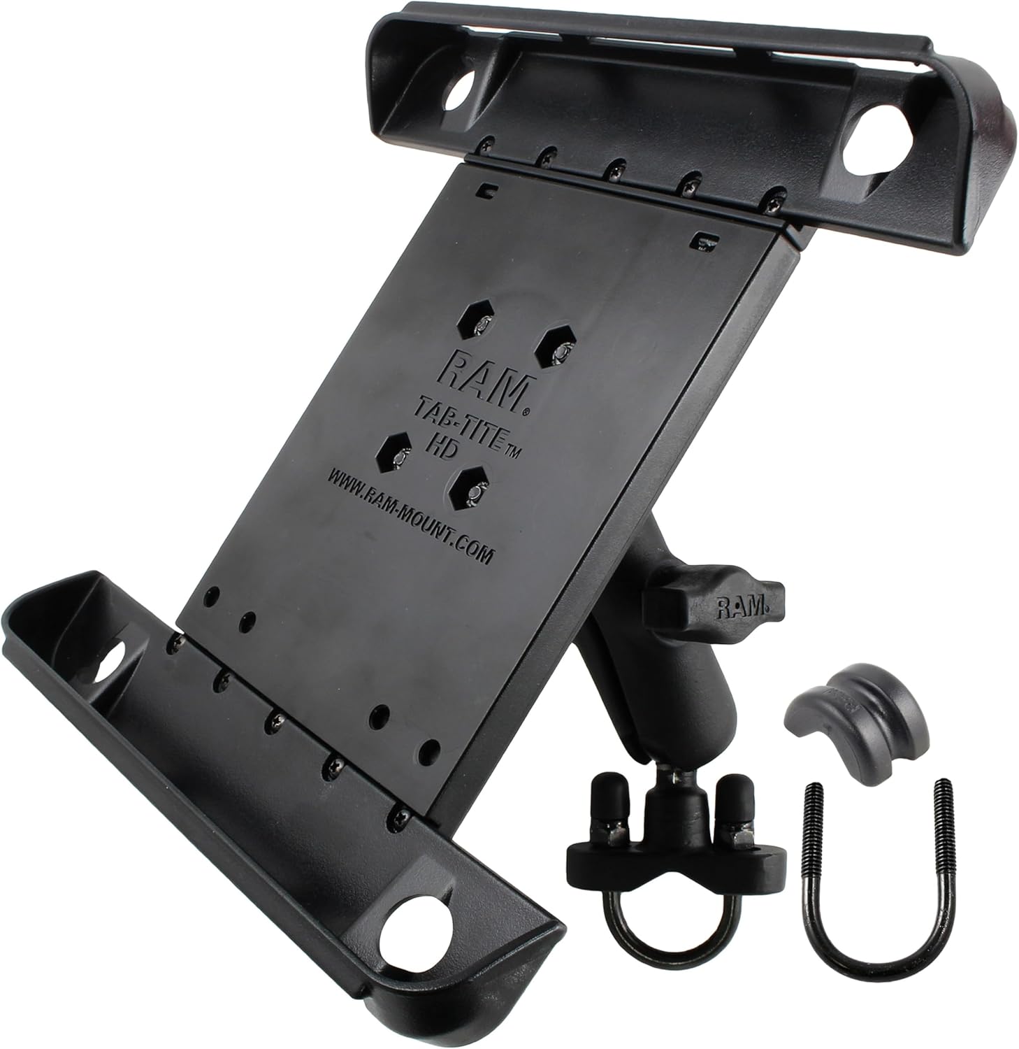 RAM Mounts (RAM-B-149Z-TAB3U Handlebar Or Rail Mount with Tab-Tite Universal Clamping Cradle for The Apple Ipad 4, Ipad 3, Ipad 2 and Ipad 1 with Or Without Light Duty Case