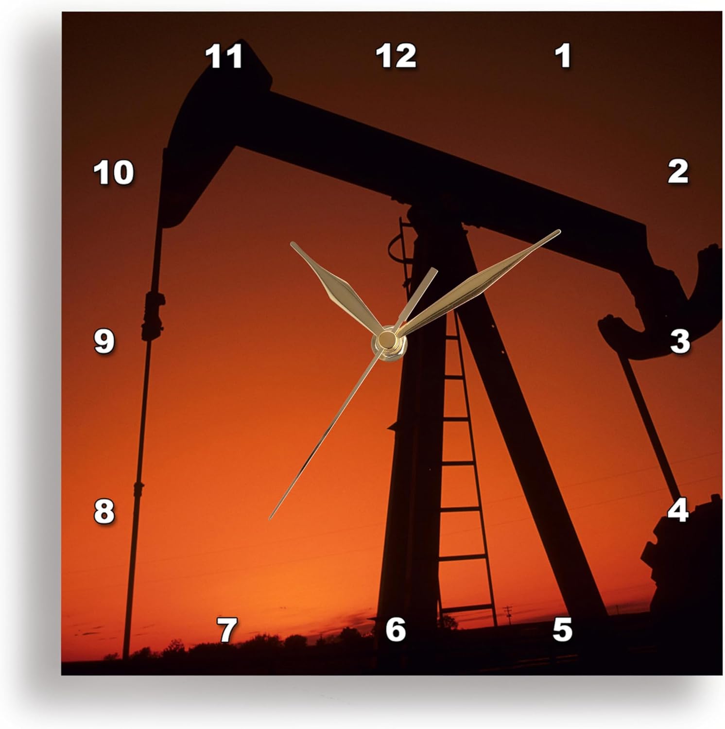 3dRose DPP_93395_2 Industry, Oil Rig, Tulsa, Oklahoma US37 BBA0002 Bill Bachmann Wall Clock, 13 by 13-Inch