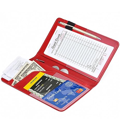Miniatura 11 de Libreta organizadora para camarera Book&Waitstaff; de piel con brillos y cartera y bolsillo con cierre; lindo organizador con bolsillo para monedas