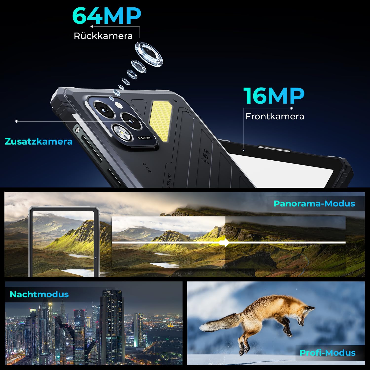 HOTWAV R11 Pro 2026 Outdoor Tablet 8.7" Android 16, 24GB+256GB/2TB 10150mAh | Kompaktes Tablet wirh Stylus 64MP+16MP, 120Hz/IP68/IP69K/MIL-STD-810H Shockproof/20W Quick Charge/OTG/5G WiFi/GPS/NFC/Face ID