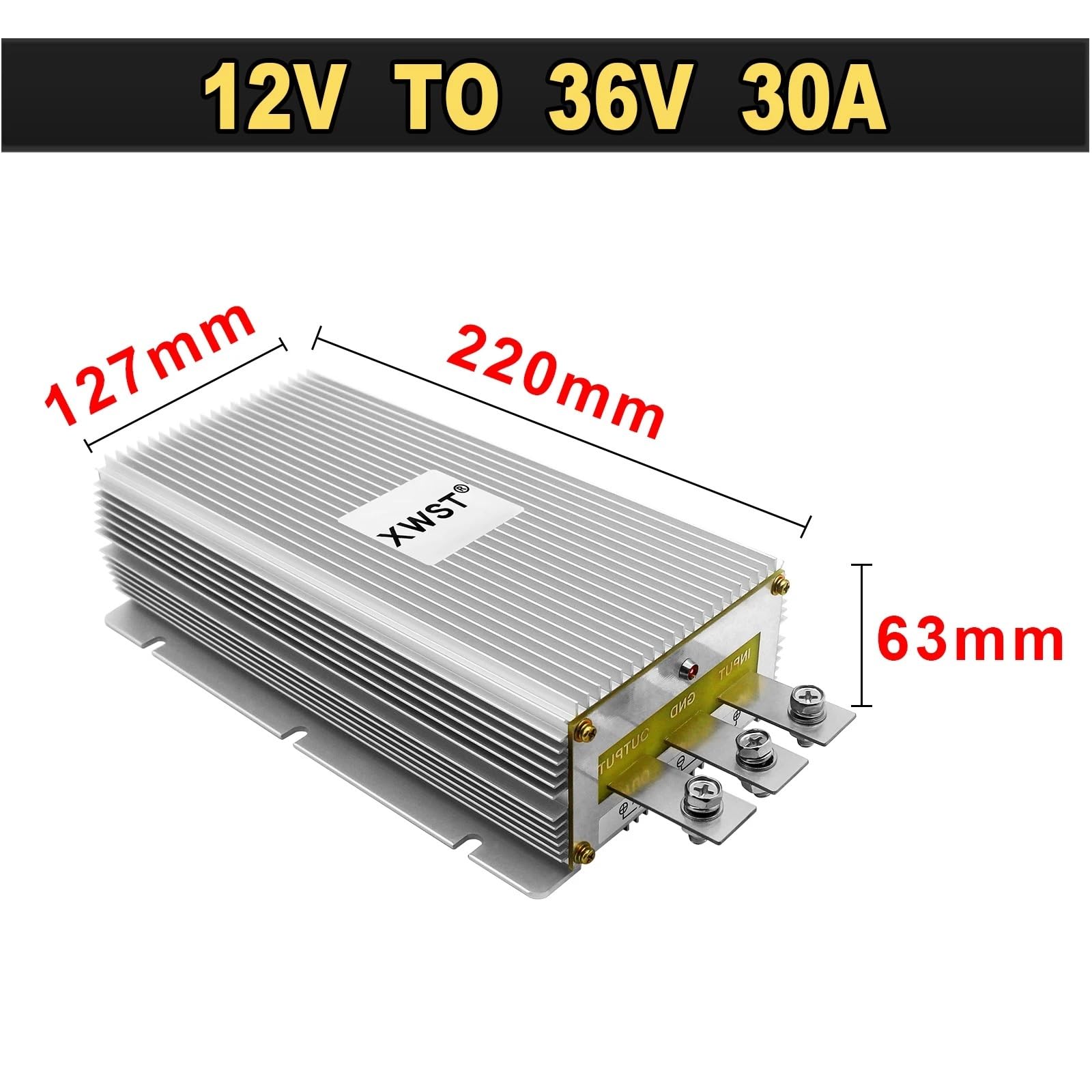 12 V na 36 V DC DC DC przetwornica Step Up Power Inverter stabilizator Moduł regulatora napięcia 1-30 A wodoodporny (30A Aluminum Pro L)